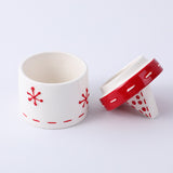 Barattolo in ceramica sigillato con fiocco di neve natalizio