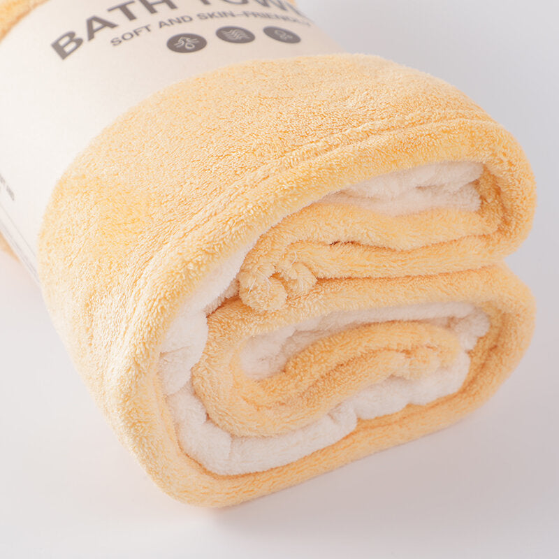 Asciugamano da bagno semplice bicolore giallo