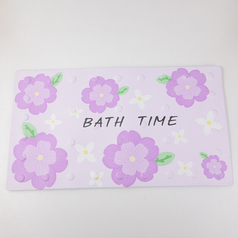 Tappetino da bagno stampato a fiori di litchi - viola