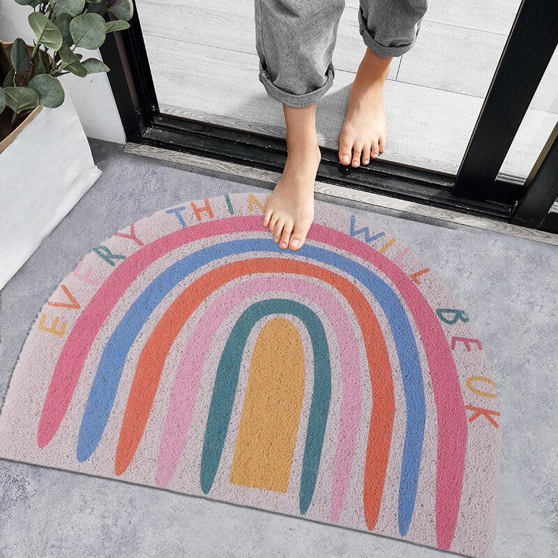 Tappetino Rainbow a semicerchio - bianco