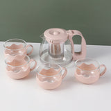 Set di teiere di lusso in vetro rosa chiaro