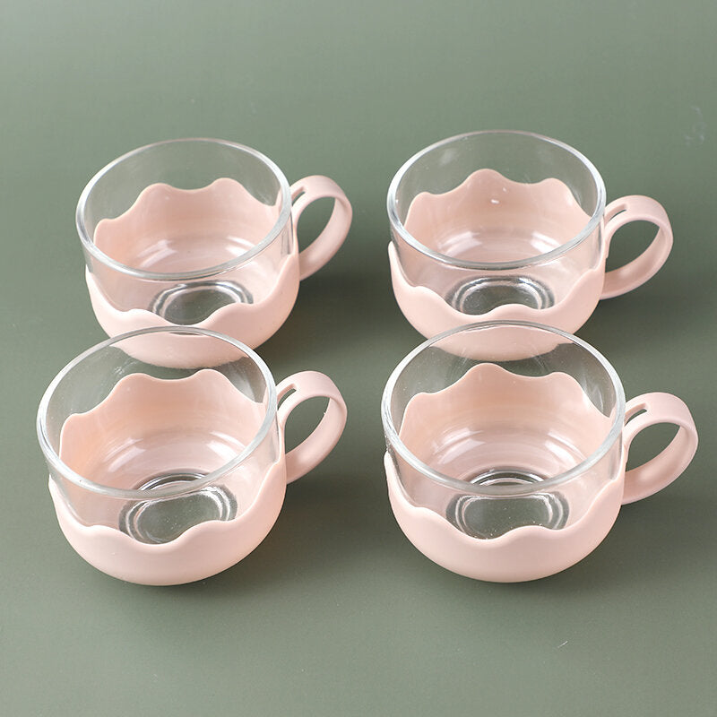 Set di teiere di lusso in vetro rosa chiaro