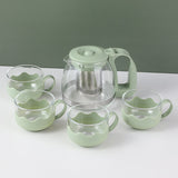 Set di teiere di lusso in vetro verde chiaro