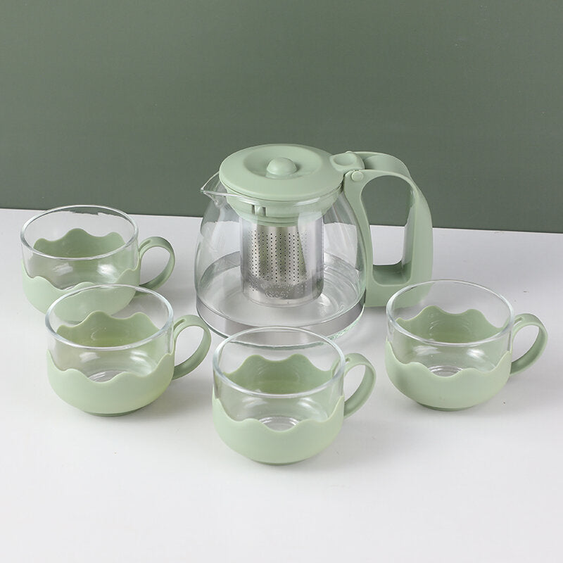 Set di teiere di lusso in vetro verde chiaro