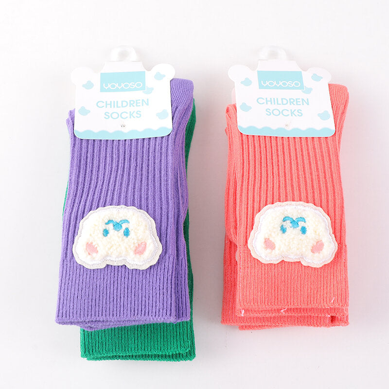Calze a metà polpaccio per bambini con orsetto colorato-M