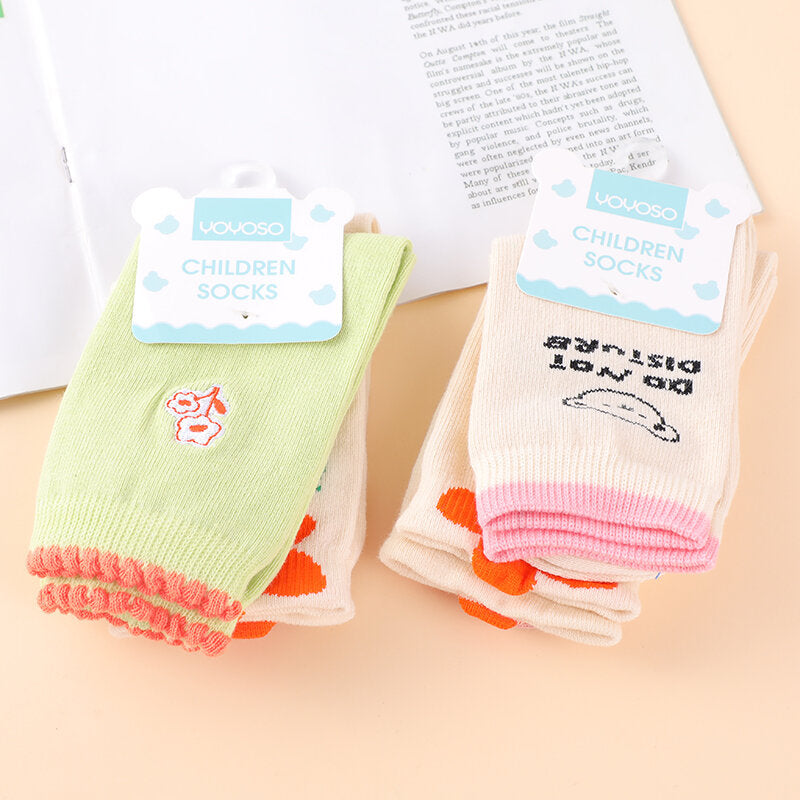 Calze a metà polpaccio per bambini a fiori freschi taglia M-due paia