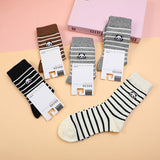 Calzini a metà polpaccio da donna con strisce di panda