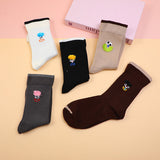 Calzini da donna a metà polpaccio con ricamo