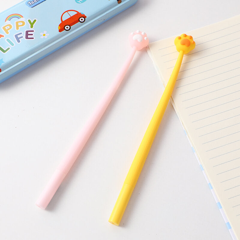 Penna gel con scossa a zampa di gatto fortunato - ricarica nera