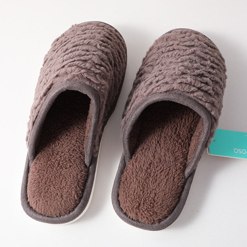 Semplici pantofole da uomo imbottite con punta chiusa taglia 42-43-caffè