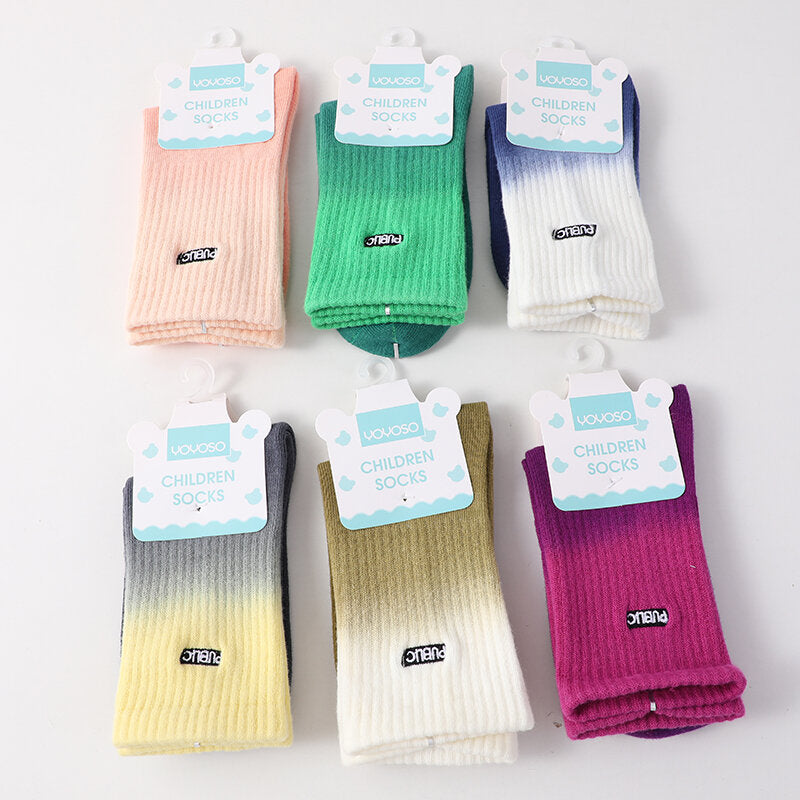 Calzini a metà polpaccio per bambini con ricamo a lettere e tinta unita, taglia L