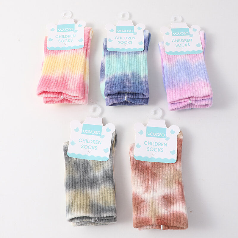 Calzini tie-dye per bambini a metà polpaccio taglia L, cool e fashion
