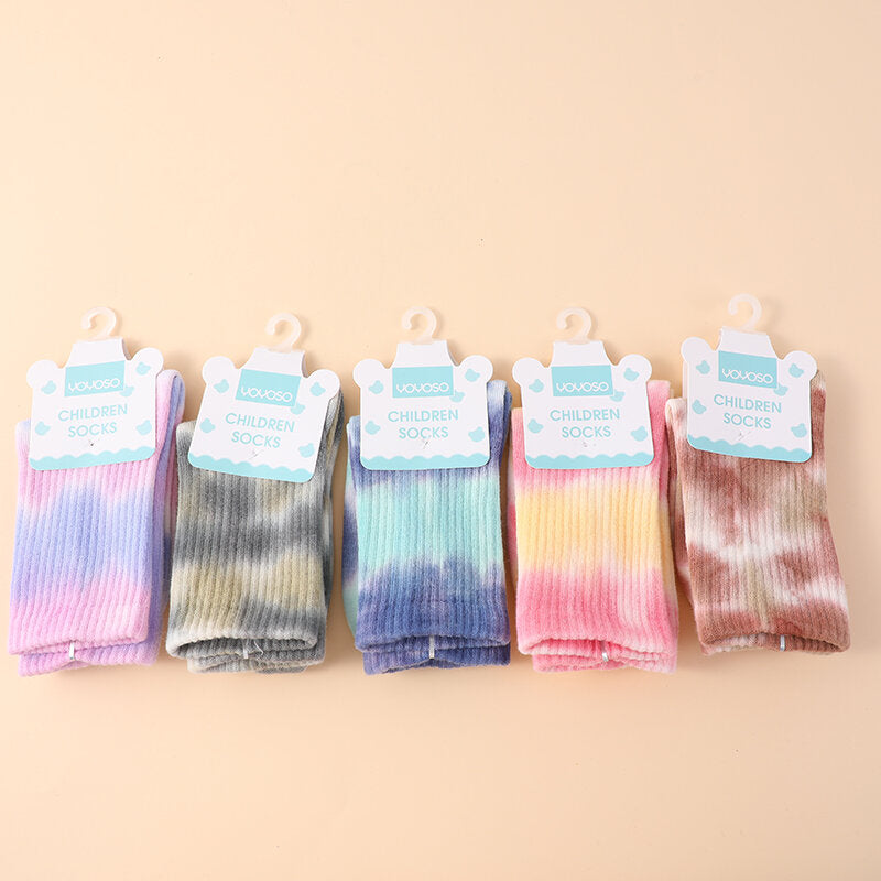 Calzini tie-dye per bambini a metà polpaccio taglia L, cool e fashion