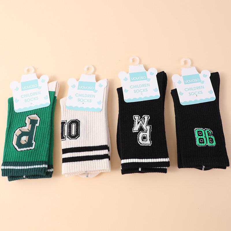 Calzini a metà polpaccio per bambini a lettere fredde taglia M-due paia