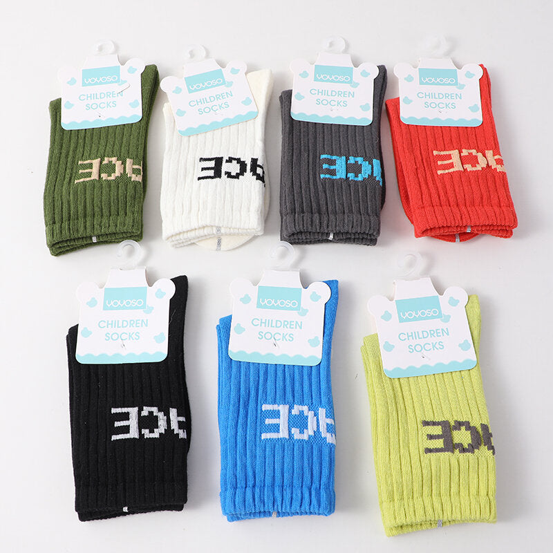 Calzini a lettere luminose per bambini a metà polpaccio taglia M-due paia