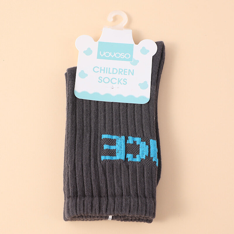 Calzini a lettere luminose per bambini a metà polpaccio taglia L-due paia