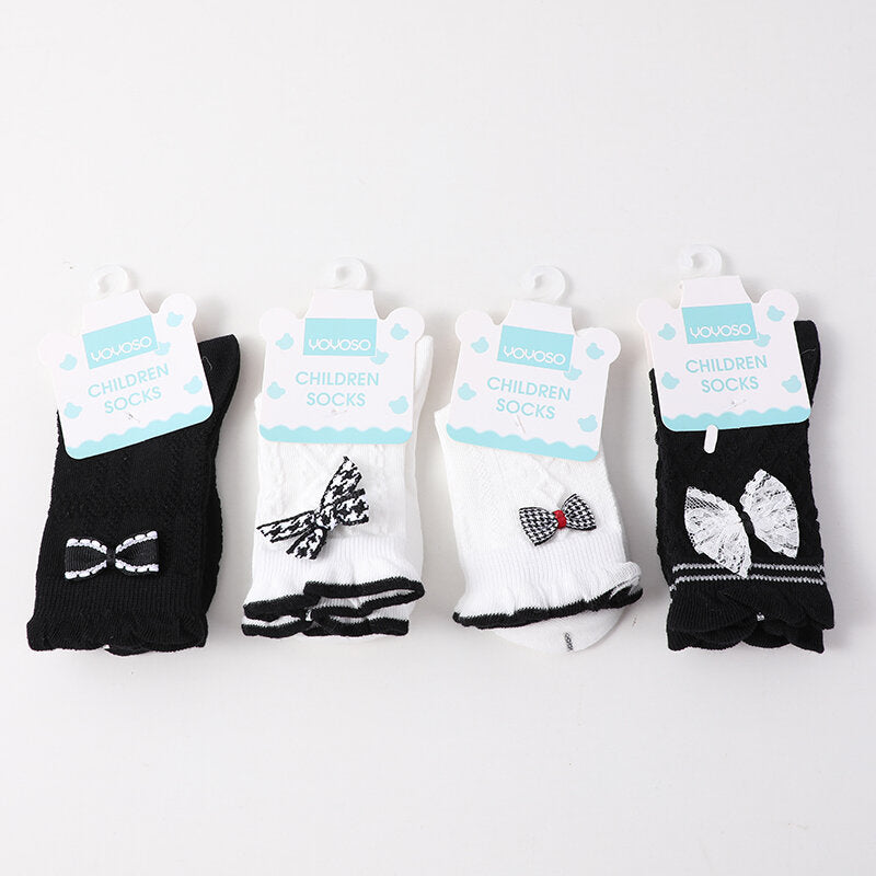 Calzini a metà polpaccio per bambini con nodo a fiocco taglia S