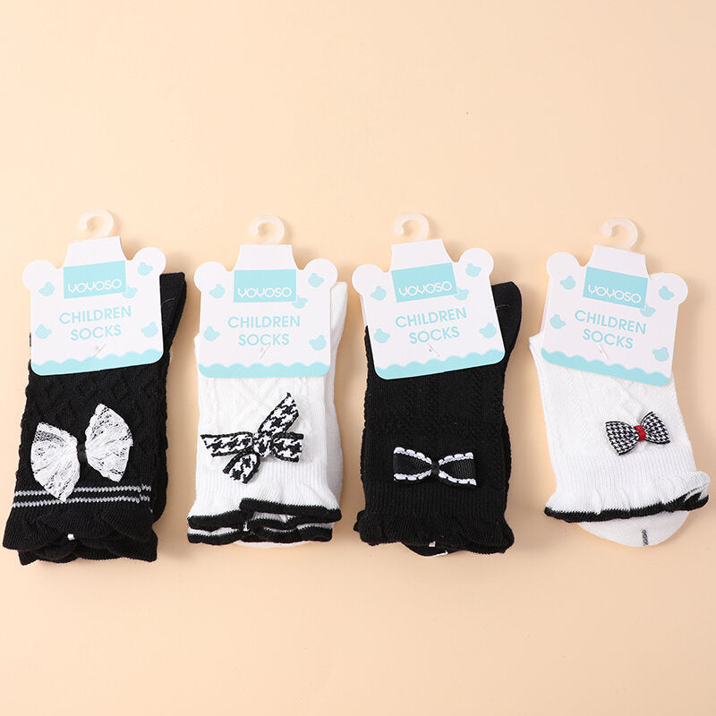 Calzini a metà polpaccio per bambini con nodo a fiocco taglia S