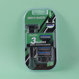 Set di ricambio di rasoio da uomo (1 pz. manico+3 pz. testa del rasoio)