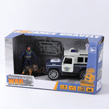 Set di giocattoli della polizia veicolo inerziale con luce e suono (inclusi 3pcs AG13 cella a bottone)