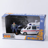 Set di giocattoli della polizia con veicolo estraibile con luce e suono (inclusi 3 pezzi di pile a bottone AG13)