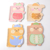 Taccuino a spirale in stile animaletto della frutta A6 - pagine a righe orizzontali