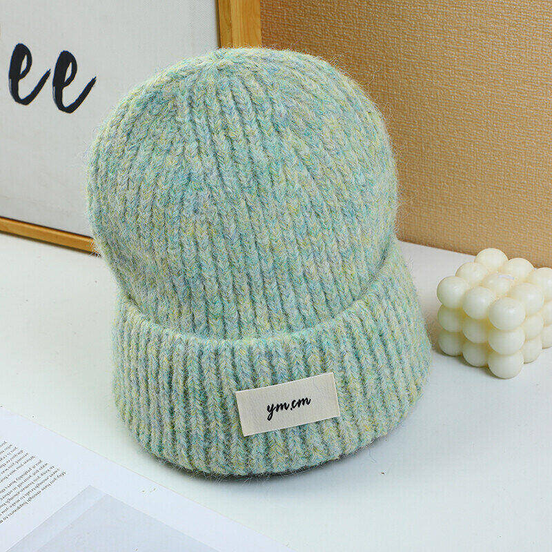 ymcrr Etichetta in tessuto bianco Cappello di lana per adulti di lusso leggero - Verde menta