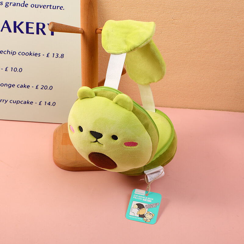 Occhiello e cuscino per il collo 2 in 1 - Verde verde