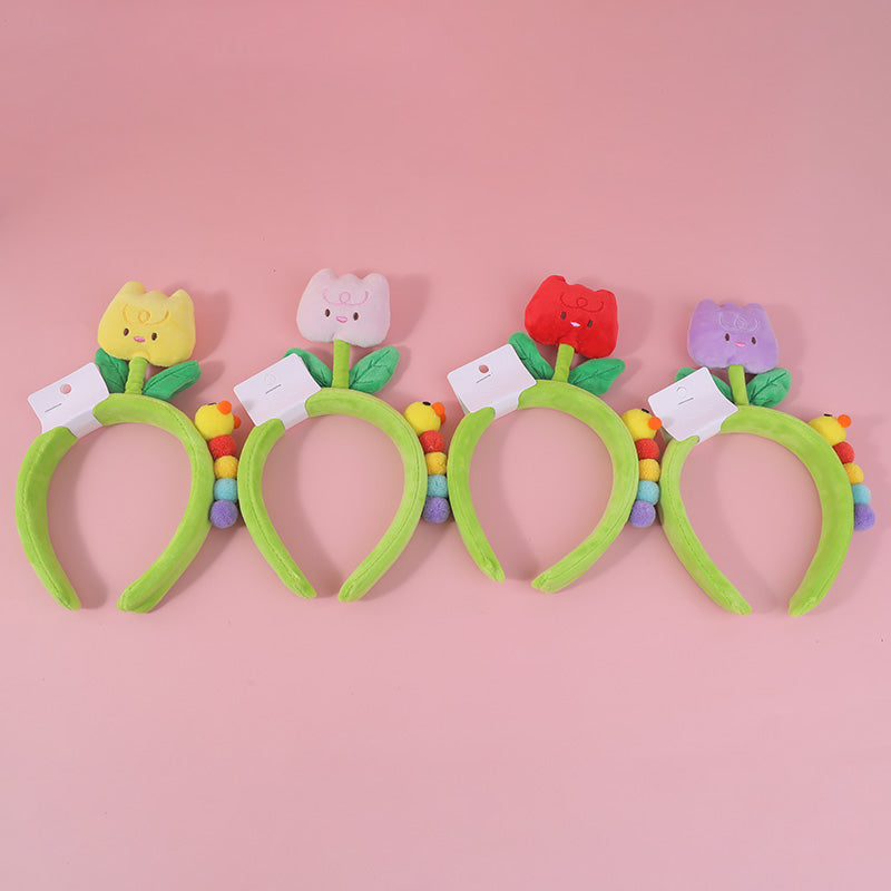 Cerchietti per capelli 3D a forma di bruco germoglio di fagiolo