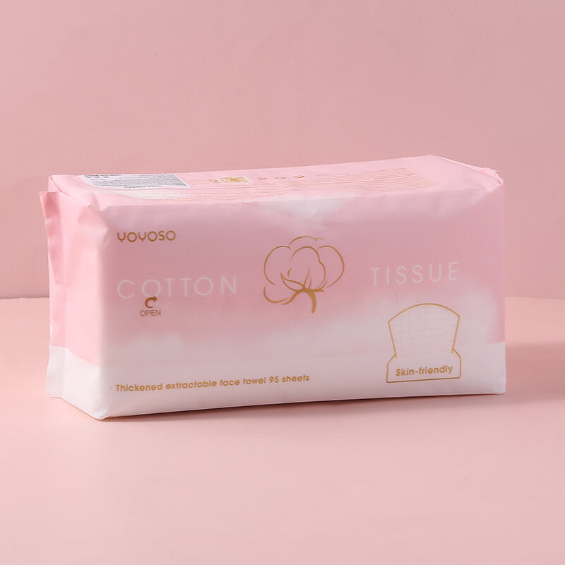 Asciugamano per il viso in morbido cotone estraibile addensato 95 fogli con motivo a dile