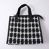 Borsa a tracolla moda pied-de-poule-nero
