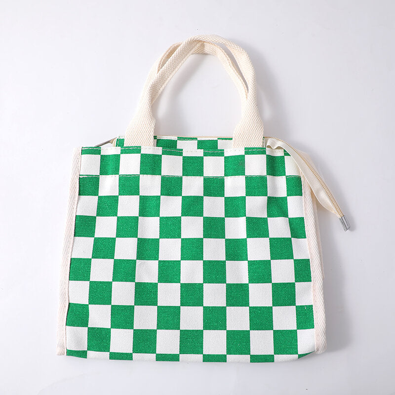 Borsa a tracolla semplice a scacchi, verde