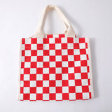 Borsa a tracolla semplice a quadri - rosso