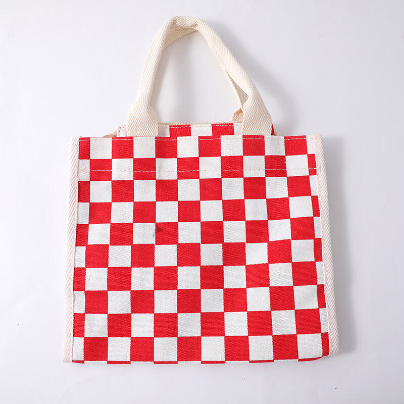 Borsa a tracolla semplice a quadri - rosso