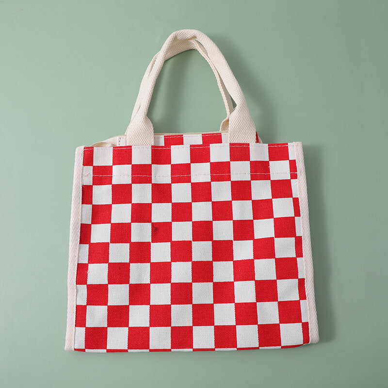 Borsa a tracolla semplice a quadri - rosso