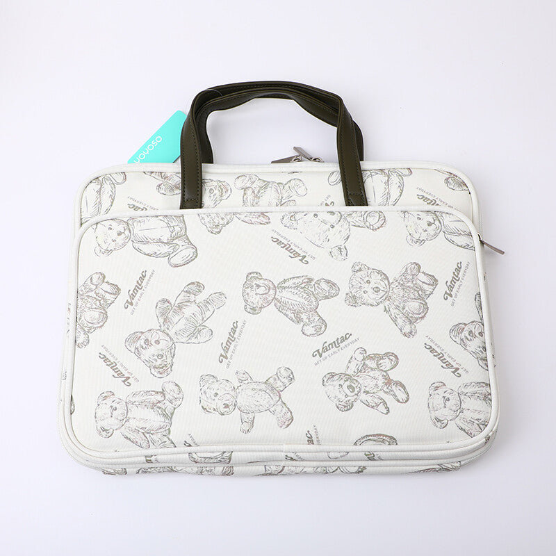 Borsa per computer Bear - Elegante bianco