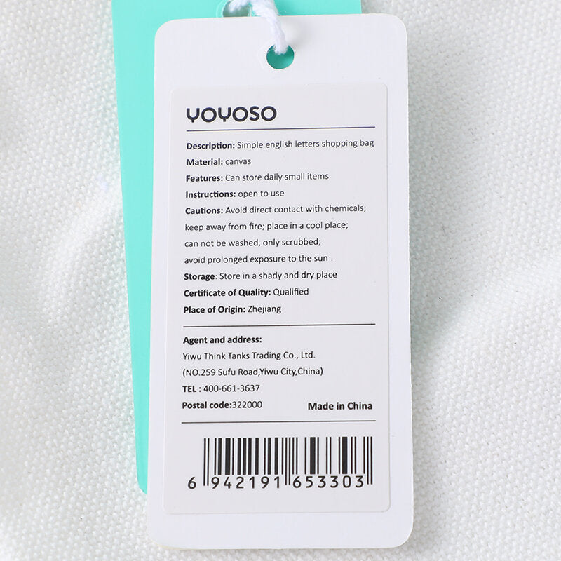 Lettere inglesi semplici borsa della spesa