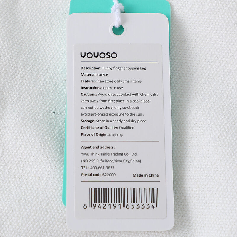 Divertente borsa della spesa a forma di dito