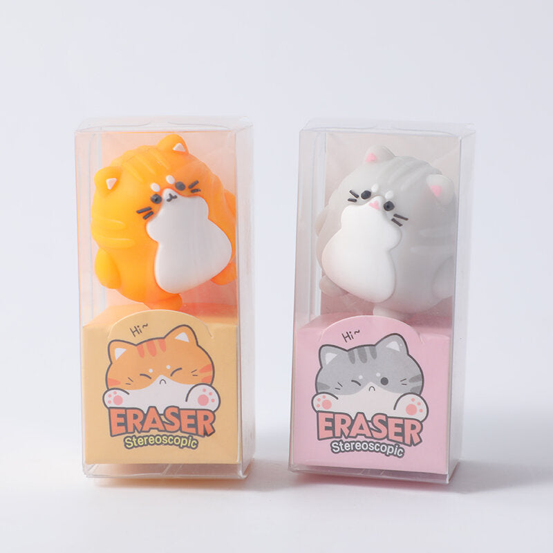 Gomme stereoscopiche - gatto arancione paffuto– 1 pezzo