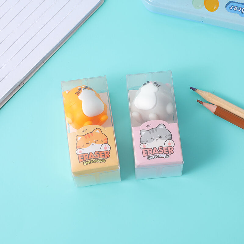 Gomme stereoscopiche - gatto arancione paffuto– 1 pezzo