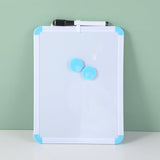 Lavagna magnetica con cornice blu e penna cancellabile