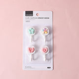 Set di 4 pezzi di ganci adesivi dei cartoni animati