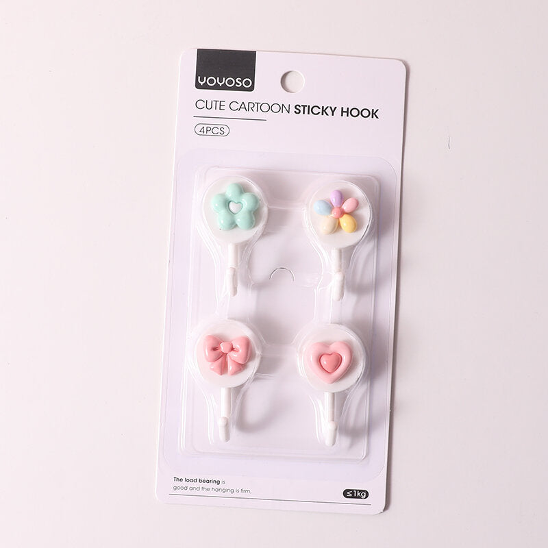 Set di 4 pezzi di ganci adesivi dei cartoni animati