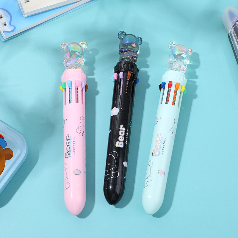 Penna a sfera a dieci colori Crystal Bear