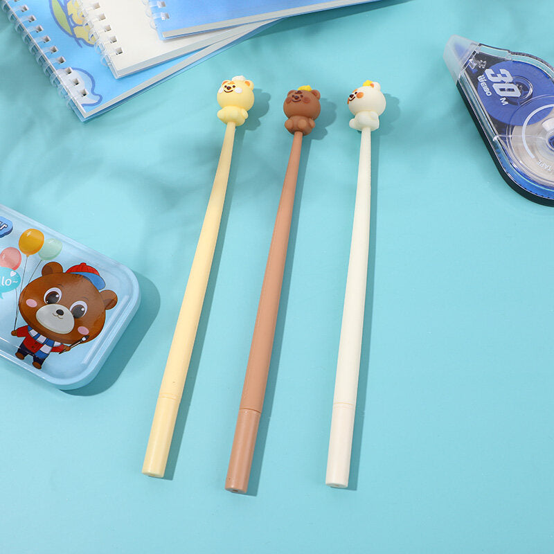 Penna gel a forma di orsetto che scuote il formaggio - nero