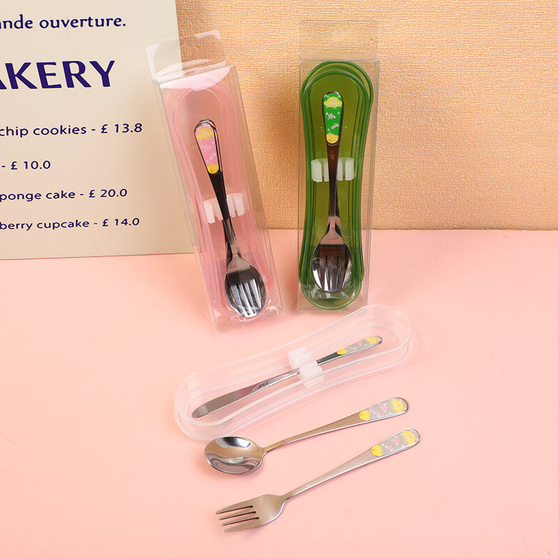 Set di cucchiaio, forchetta, coltello e cannuccia Space Adventure