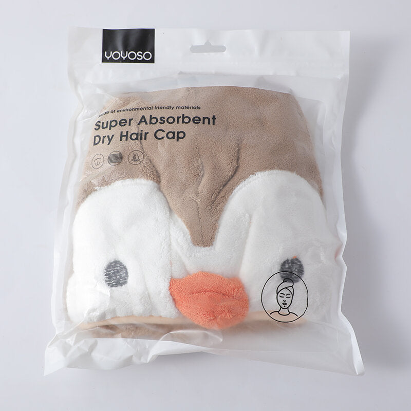 Cuffia per asciugare i capelli in pinguino