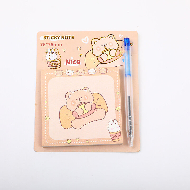 Chocolate Bear Sticky Notes 70 pezzi (con penna a sfera)