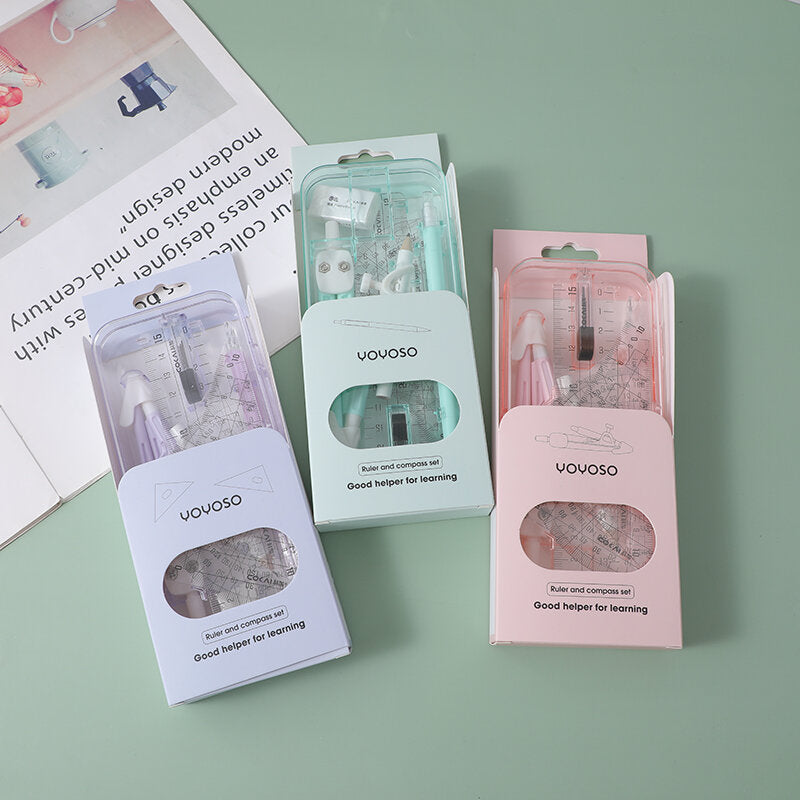 Set di 9 pezzi con bussola e righello– 1 pezzo