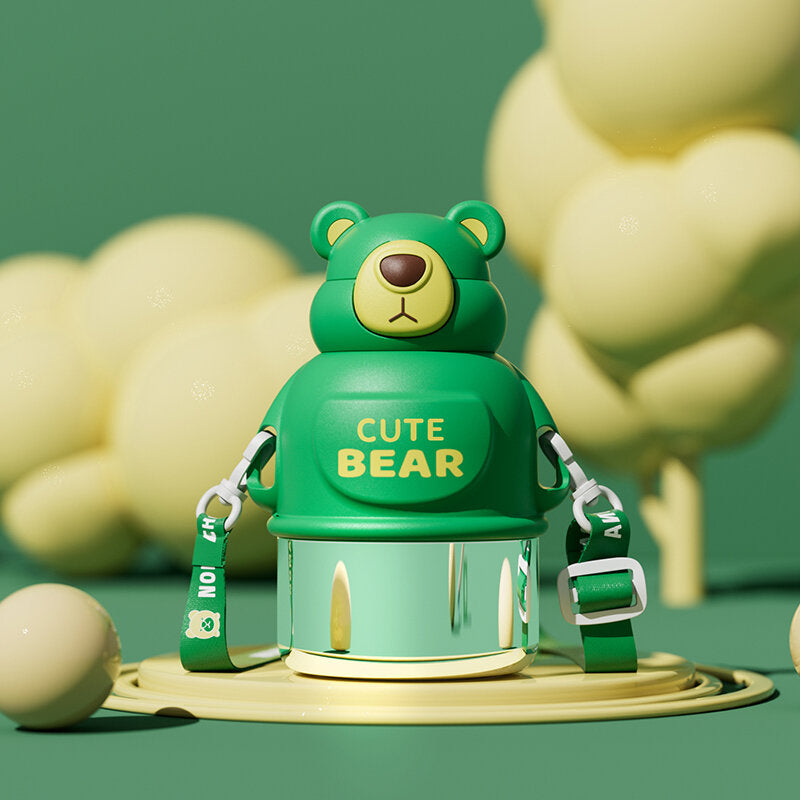 Tazza termica simpatico orso da 550 ml-verde